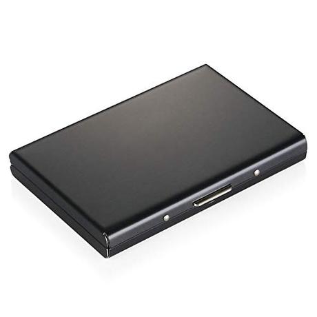 Vicloon Tarjetero para Tarjetas de Crédita/Visita/Monedero, Delgado Portatarjetas Metálico con RFID Bloqueo y 6 Ranuras de PVC, para Hombre y Mujer