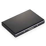 Vicloon Tarjetero para Tarjetas de Crédita/Visita/Monedero, Delgado Portatarjetas Metálico con RFID Bloqueo y 6 Ranuras de PVC, para Hombre y Mujer