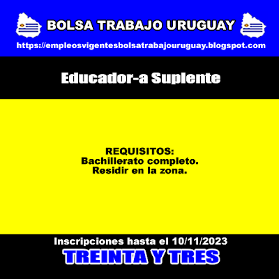 Educador-a Suplente (Treinta y Tres)