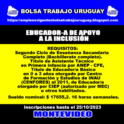 EDUCADOR-A DE APOYO A LA INCLUSIÓN EDUCADOR-A DE APOYO A LA INCLUSIÓN