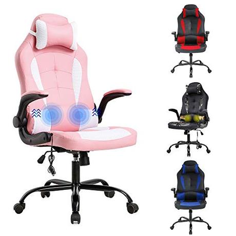 Silla Gaming Oficina Racing Masaje Lumbar Videojuegos Gamer Reposabrazos Abatibles