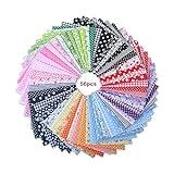 Yolistar 56 piezas Tela algodon Telas Patchwork, 25 cm x 25 cm tela de algodón paquete, tela de Algodón y lino utilizada para patchwork DIY,manualidades, álbumes de recortes y manualidades