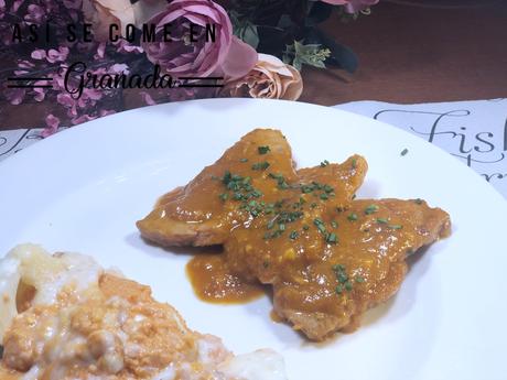 Jamón de cerdo en salsa de mango