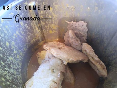 Jamón de cerdo en salsa de mango