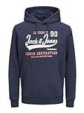Jack & Jones Jjelogo Sweat Hood 2 Col 22/23 Noos Sudadera con Capucha, Navy Blazer, M para Hombre