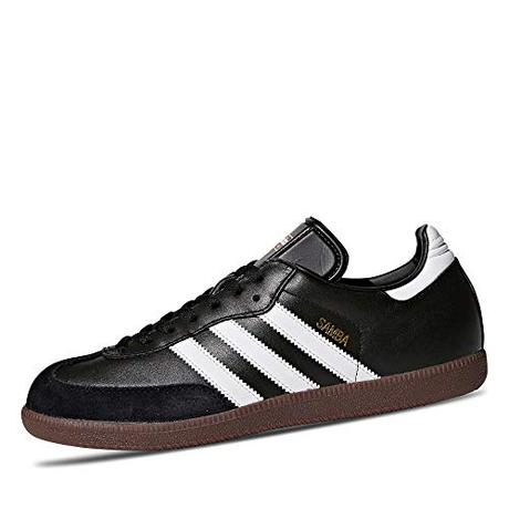 adidas Samba Leather, Zapatillas Bajas Hombre, Negro (Core Black/FTWR White/Core Black), 42 EU