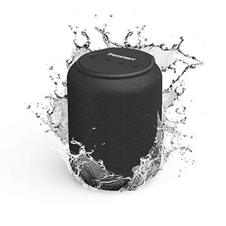 Tronsmart T6 Mini Altavoces Bluetooth 5.0 15W, 24 Horas de Reproducción, Sonido Stereo 360°, IPX6 Waterproof, portatil, Apoya TF Card Memoria USB de 64G y Asistente de Voz, Negro
