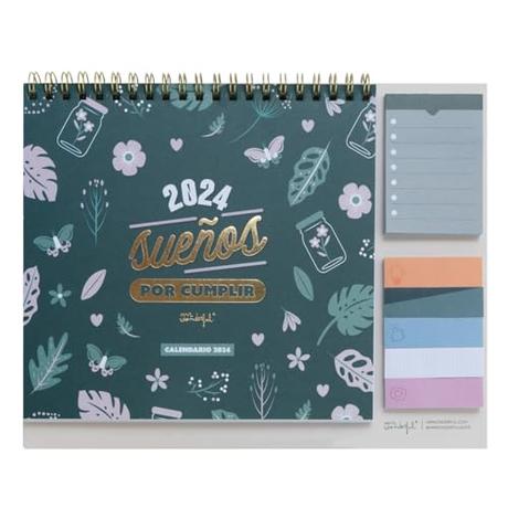 Mr.Wonderful Calendario de sobremesa 2024, 2024 sueños por cumplir, 24 x 18 x 2
