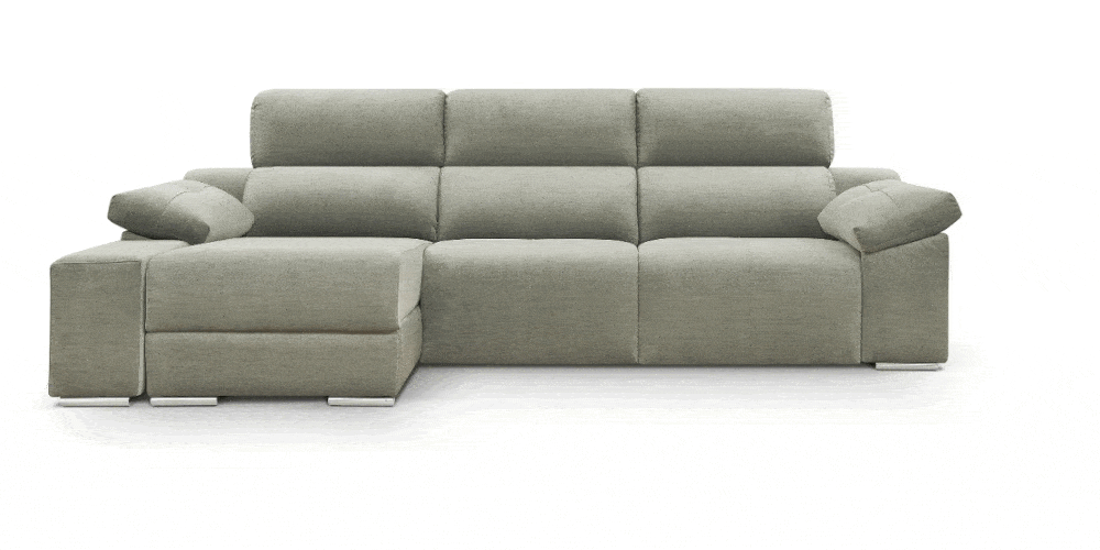 Sofá chaise longue reversible cambiando el lado