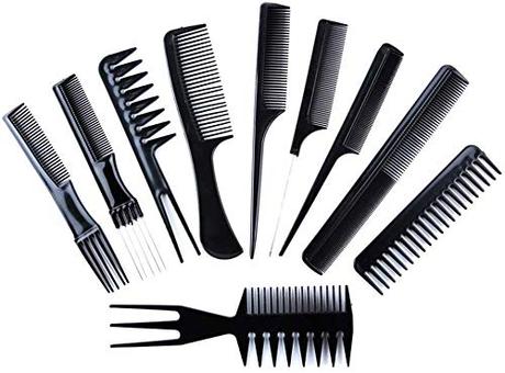 Styling Comb Set - 10pcs Peluquería profesional Peine de fibra de carbono Salon Hair Styling Peluquería Peluquería Combs conjunto