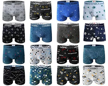Pack de 6 Boxers de Algodón Ajustados de Diferentes Estampados Originales, Cómodos y Suaves. Colección UOMO (Talla XL)