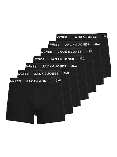 JACK & JONES Jachuey Trunks 7 Pack Bóxer, Negro (Black Detail: Blacak/Black/Black/Black/Black/Black), Medium (Pack de 7) para Hombre