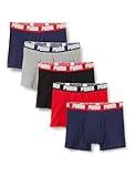 PUMA Basic Men's Boxers (5 Pack) Boxer Slip, Multicolor (Blue/Red/Black), L (Pack de 5) para Hombre