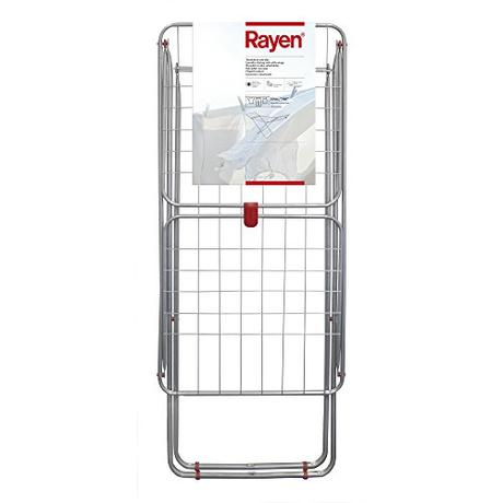 Rayen | Tendedero con alas | Superficie de tendido de 19 m | Sistema de bloqueo de alas | Tendedero plegable y antideslizante|Para interior y exterior|54,5 x 177 x 107,5 cm,Color Acero|19 metros