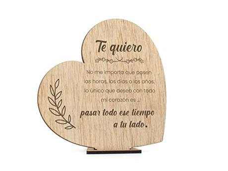 CONTRAXT Tarjetas Felicitacion San Valentin madera. Regalos aniversario pareja cartas amor para mi novio novia tortolitos postal hombre mujer (Parejas)