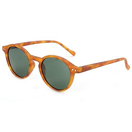 ZENOTTIC Gafas de sol Polarizadas Redondo Retrospectivo Cl¨¢sico Retrospectivo Lentes de sol Marco UV400 Para hombres y mujeres ¡­ (MARRÓN DEMI + VERDE)