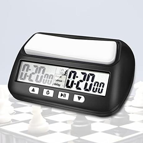 Miiepls Temporizador De Ajedrez Reloj de ajedrez multifunción con Temporizador Digital para ajedrez y Temporizador de Juego, portátil 3 en 1, Reloj Profesional Multiusos