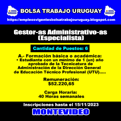 Gestor-as Administrativo-as (Especialista)