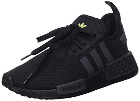 adidas NMD_R1, Sneaker Hombre, Core Black/Grey Six/Solar Yellow, 38 EU