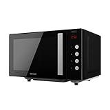Cecotec Microondas sin plato GrandHeat 2000 Flatbed Black. Capacidad 20 litros, Potencia 700 W, Temporizador hasta 60 min, Revestimiento interior cerámico
