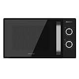 Cecotec Microondas con Grill de 20 Litros Grandheat 3130. 700 W y 800 W Grill, 6 Niveles, Revestimiento Anti-Dirt iTech y Tecnología 3DWave, Modo Descongelación, Temporizador, Negro