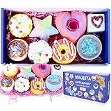 8 Fragancias de Bombas de Baño, MAQUITA Set de Regalo de Bombas Baño para Niños con Aceites Esenciales Naturales，Sales de Baño Relajantes y Espuma—para Niños, Mujeres, Mamá, Novia