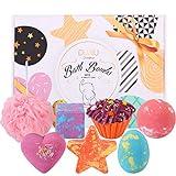 Bombas de Baño, DUAIU Fizzy Bubble Bath 6pcs Bombas de Baño Para Niños Juego de Bombas de Baño Orgánicas y Naturales con Aceites Esenciales Fragancia de Frutas Para Niños y Una Bola de Malla de Baño
