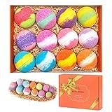 TTRWIN Bombas de Baño,12 Pzas. de Bombas de Baño de Burbujas Naturales y Orgánicas, Ricas en Aceite Esencial, Manteca de Karité, Aceite de Coco, Hidratación efervescente de la Piel Seca