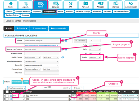 Crear presupuesto para facturar a origen en Cloud Gestion Crear presupuesto para facturar a origen en Cloud Gestion