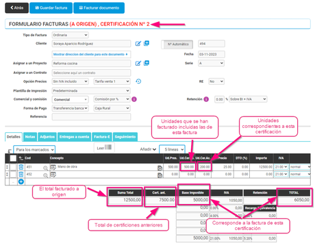2º Certificación de facturación de origen 2º Certificación de facturación de origen