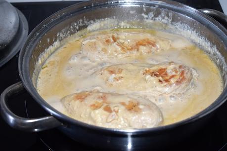Pechugas de pollo con salsa roquefort