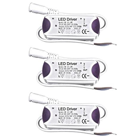 Jandei - Pack x3 Driver Transformador 15W-18W DC, entrada multi-voltaje 85-265V Ac 50/60Hz, salida 72-86 Vdc 240-260 mA. Válidos para sustituir en downlights y otros equipos LED