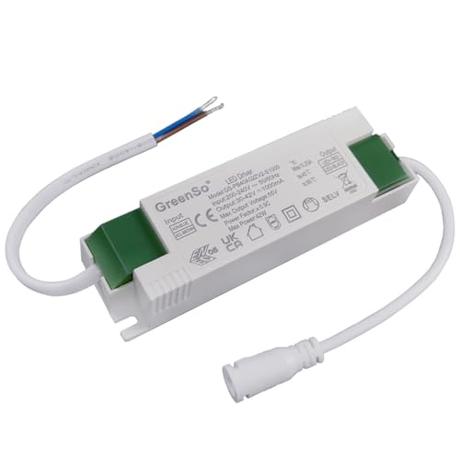 GreenSo 40W Fuente de Alimentación LED Conductor, Transformador Driver para Panel de Luz LED 60x60cm 120x30cm, AC200-240V a DC27-40V 1000mA Corriente Constante, TUV CE SAA RoHS