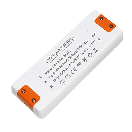 Transformador 220v a 24v, 60W LED Driver, Fuente Alimentacion 24V Constante, Adaptador de luz LED Compacto Para Fuente de Alimentación de Tira LED G4 GU5.3 MR11 MR16 Transformador LED