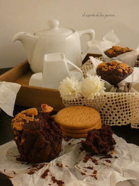 Muffins de Cacao y Galletas Digestive