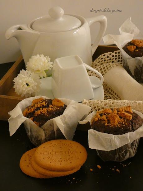 Muffins de Cacao y Galletas Digestive