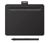 Wacom Intuos S - Bandeja de Dibujo portátil (para Pintar y editar Fotos con lápiz 4K Sensible a la presión y 1 Descarga de Software), Color Negro