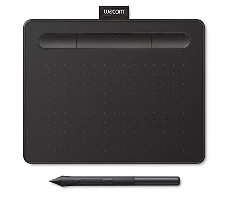 Wacom Intuos S - Bandeja de Dibujo portátil (para Pintar y editar Fotos con lápiz 4K Sensible a la presión y 1 Descarga de Software), Color Negro