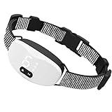 Collar Antiladridos para Perros, Automático con 8 Niveles de Sensibilidad Ajustables,8 Modos de Vibración,Fuerte Vibración y Sonido,Resistencia al Agua y Recargable-Blanco