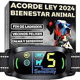 PAWPRO Collar Antiladridos para Perros | Cumple Nueva Ley Bienestar Animal 2024 | Inteligencia Artificial, Detección de ladridos, Pantalla Color | 3 Modos Beep, Vibración, Beep+Vibración | Manual ESP