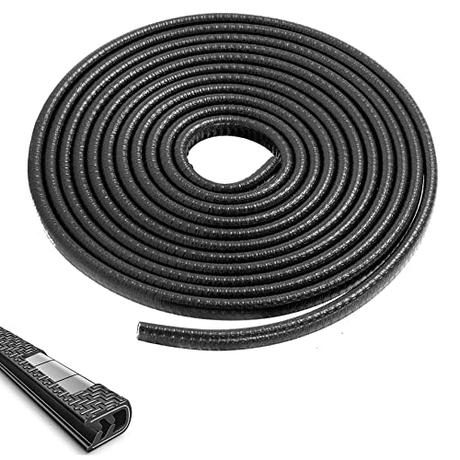 Yrlehoo 5 Metros Protector de Puerta de Coche Sin Pegamento, Sello de Protección de Goma de Caucho, Borde Anti Choques (Negro)