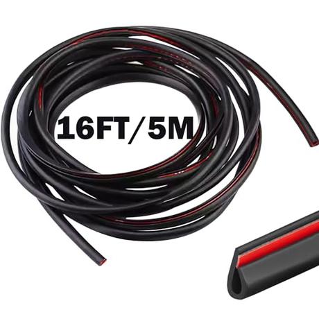 Protector Puerta Coche, 5M U Forma Burlete, Rotector de Bordes Auto para Evitar Arañazos, Apto para SUV Sedan MPV y la mayoría de los Modelos (Negro)