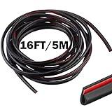 Protector Puerta Coche, 5M U Forma Burlete, Rotector de Bordes Auto para Evitar Arañazos, Apto para SUV Sedan MPV y la mayoría de los Modelos (Negro)