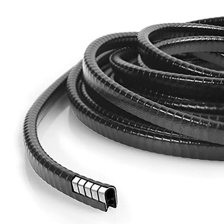 URAQT Protector de borde demarco de Puerta de Coche 5.5M U Forma, Automóvil, Tira de Sellado de Goma, Sello Parachoques para Evitar Arañazos -Negro
