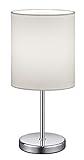 Reality Lighting R50491001 Jerry - Lámpara de mesa, bombilla excl. 1x E14, max. 40 W, 230V - 50Hz, cromo/blanco, 28 x 13 x 15 cm