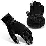 Rahhint Guantes Invierno Hombre Mujer - Guantes Termicos Lana la Conducción Diaria - Guantes Tactiles Antideslizantes Smartphone S/M/L/XL