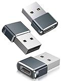 Basesailor Adaptador USB a USB C 3-Pack,USB C Hembra a USB Macho Convertidor Cable Cargador Tipo A para iPhone Apple Watch 8 9,12 15 13 14 Pro MAX,AirPods iPad Mini Air 4,Samsung Galaxy S21 S22 S23