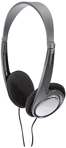 Panasonic RP-HT090E-H Auriculares con Cable Largo, Ligeros y Ajuste Cómodo, con Sistema XBS y Control de Volumen en el Cable, Plata
