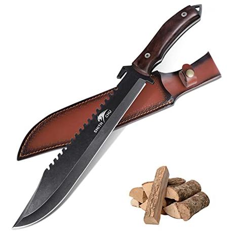 El Mejor 10 cuchillo supervivencia de 2024: La Elección de los Especialistas SMITH CHU Cuchillo Grande de Cinturón para Exteriores, con Funda, Hoja Fija de 27cm, Robusto, Cuchillo de Supervivencia Afilado para Acampar, Caza