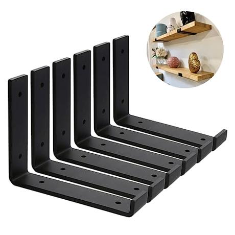 El Mejor 10 escuadras para estanterias de 2024: La Elección de los Especialistas MLOQI 6 Soporte Estanteria Pared, Escuadras Para Estanterias, Escuadras Metalicas, 0,5 cm de espesor (20 x 15cm)